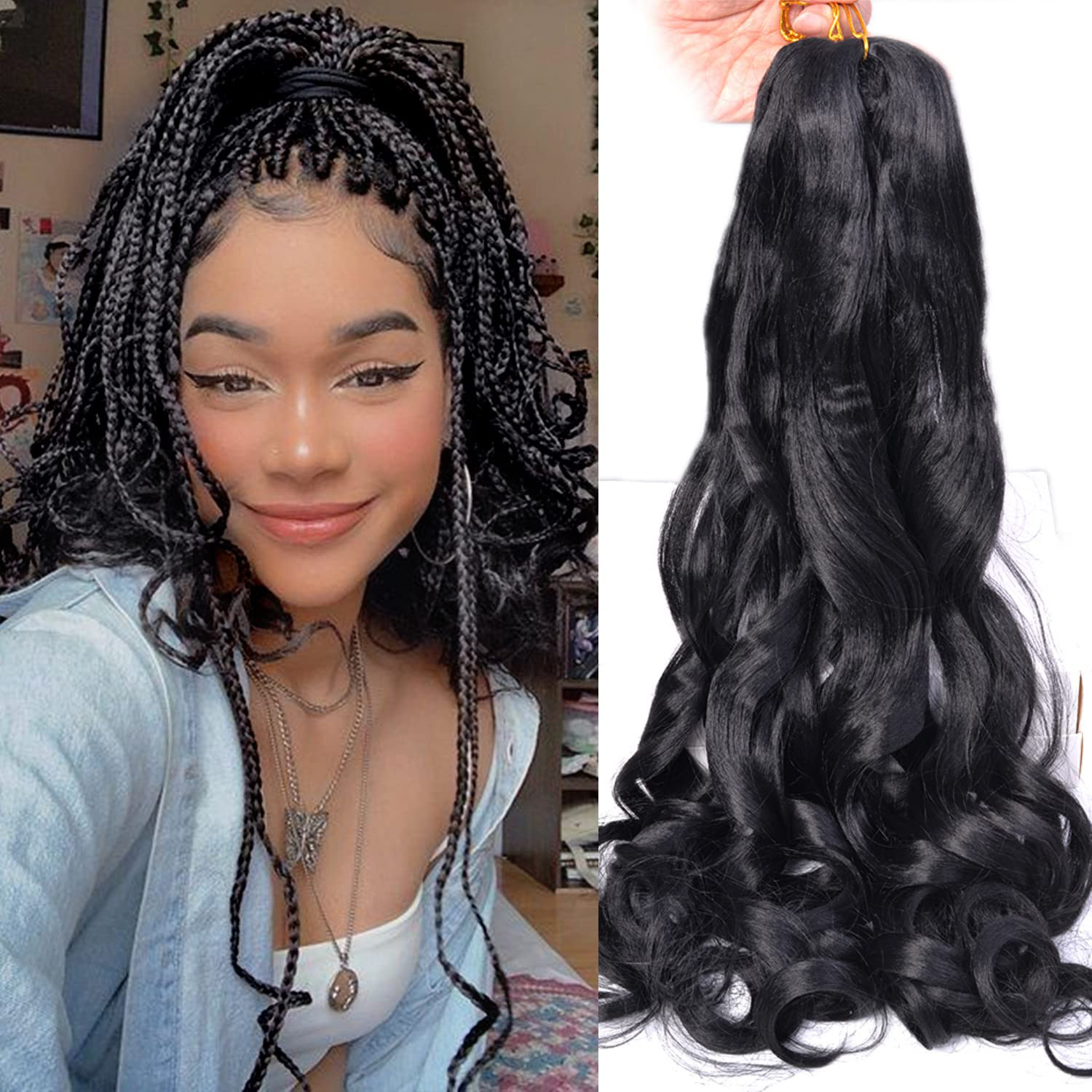 Crochet Braiding Hair - French Curly Braiding Hair Loose Wavy
