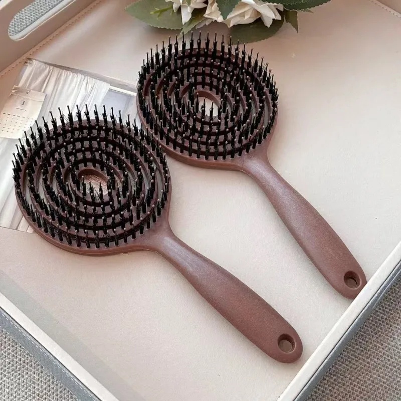 Hair Care Routine - 1Pc Boar Bristle Round Detangling Hair