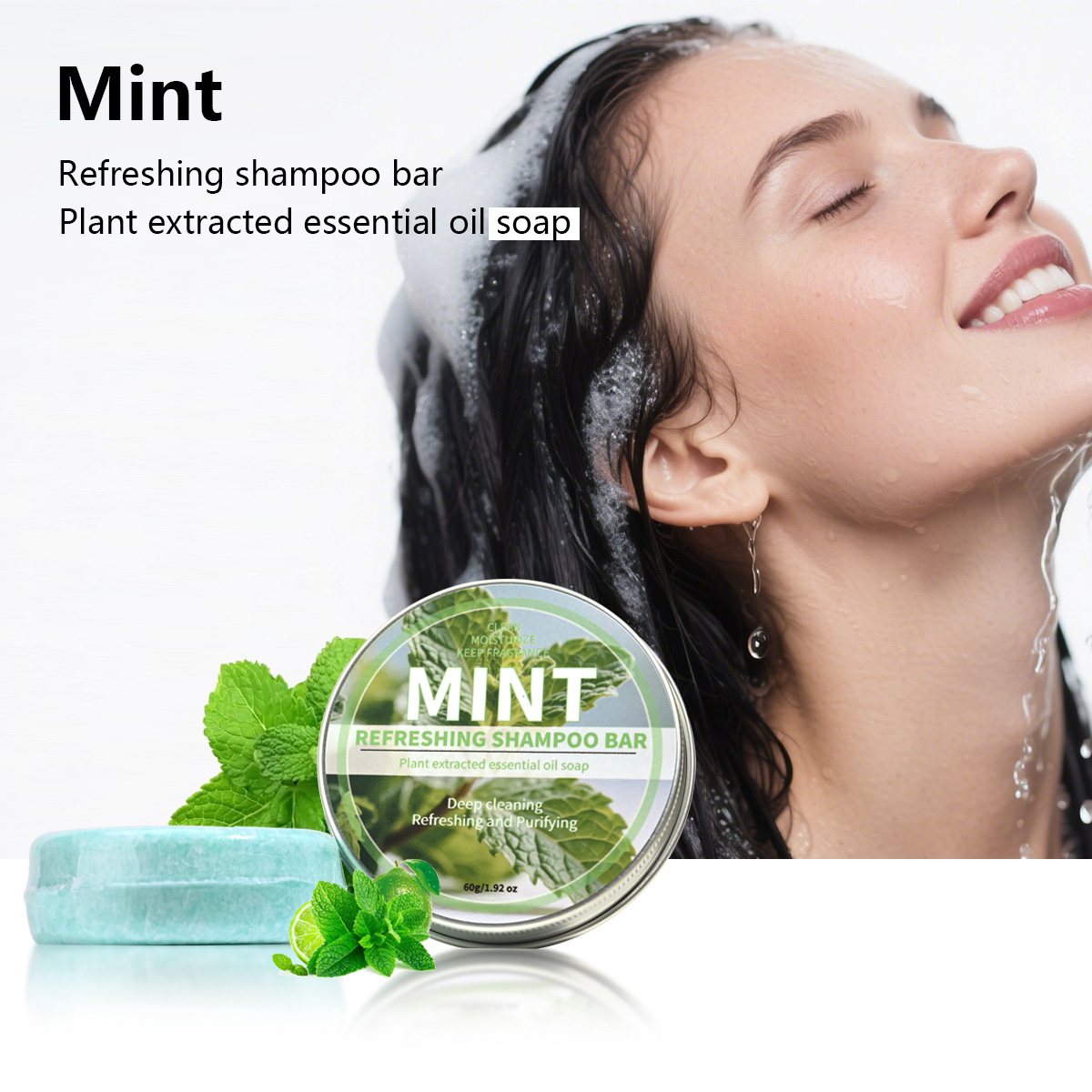 Hair Care Pantene - Mint Cool Shampoo Soap Bar, Plant