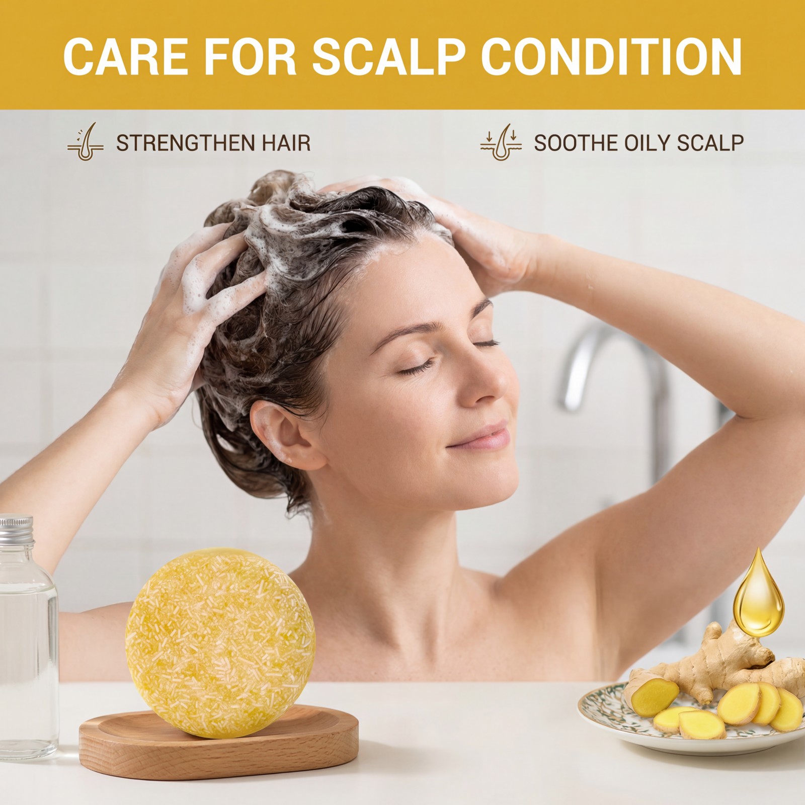 1Pcs Shampoo Bar Ginger Hair C - Hair Care Pantene 评论和价格