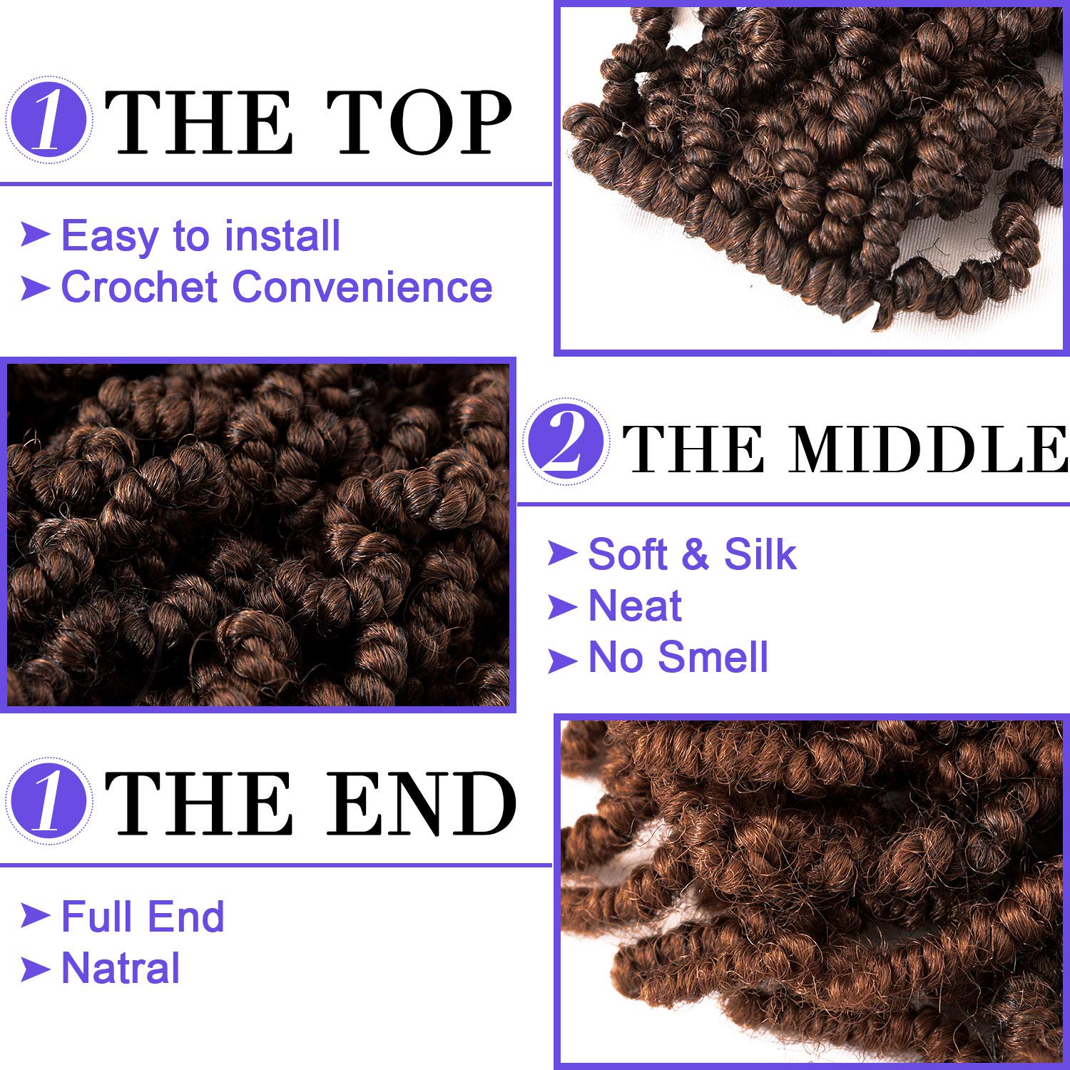 10 Inch Short Curly Spring Pre - Crochet Braiding Hair 评论和价格
