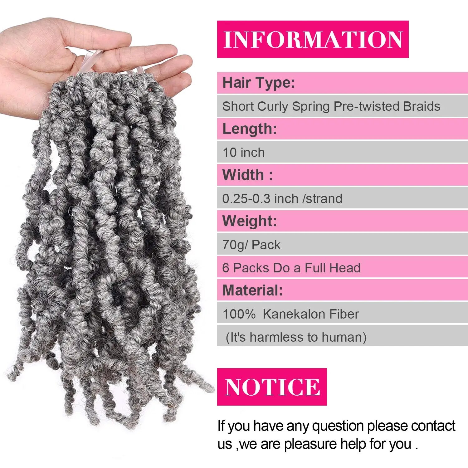 10 Inch Short Curly Spring Pre - Crochet Braiding Hair 评论和价格