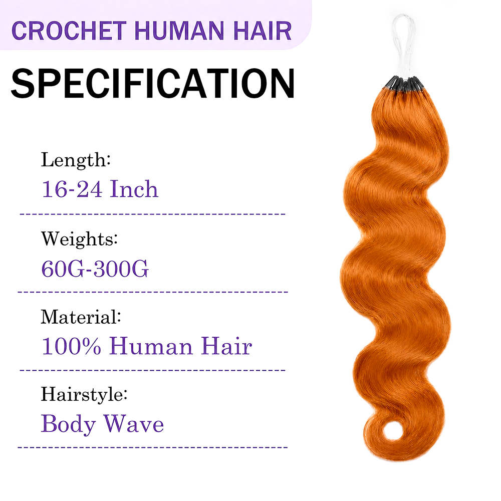 350 Ginger Orange Body Wave Fe - Crochet Braiding Hair 评论和价格