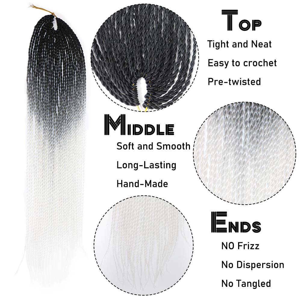 Senegalese Twist Braids Hair 2 - Crochet Braiding Hair 评论和价格