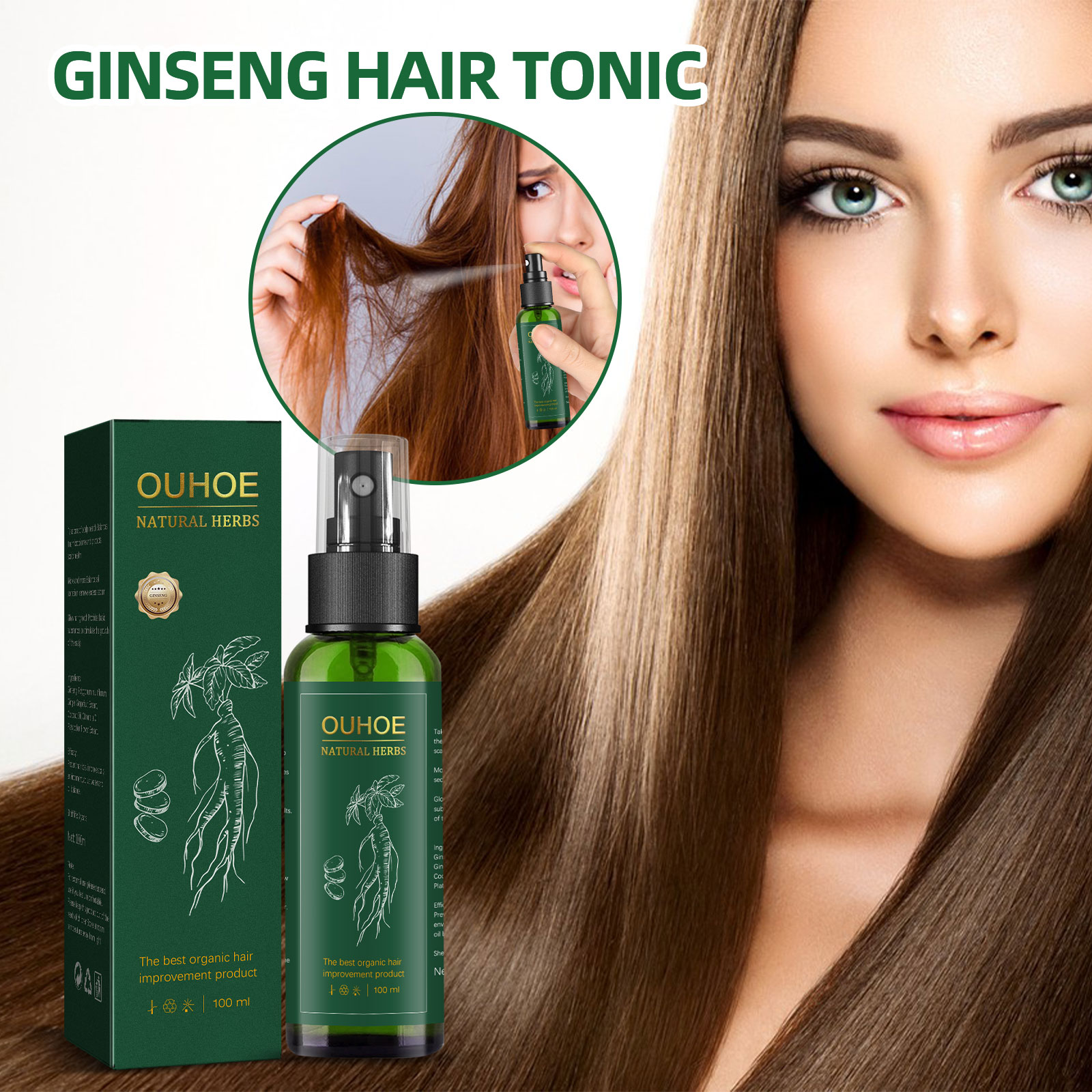 Natural Herbal Ginseng Hair Ca - Hair Care Herbal Products 评论和价格
