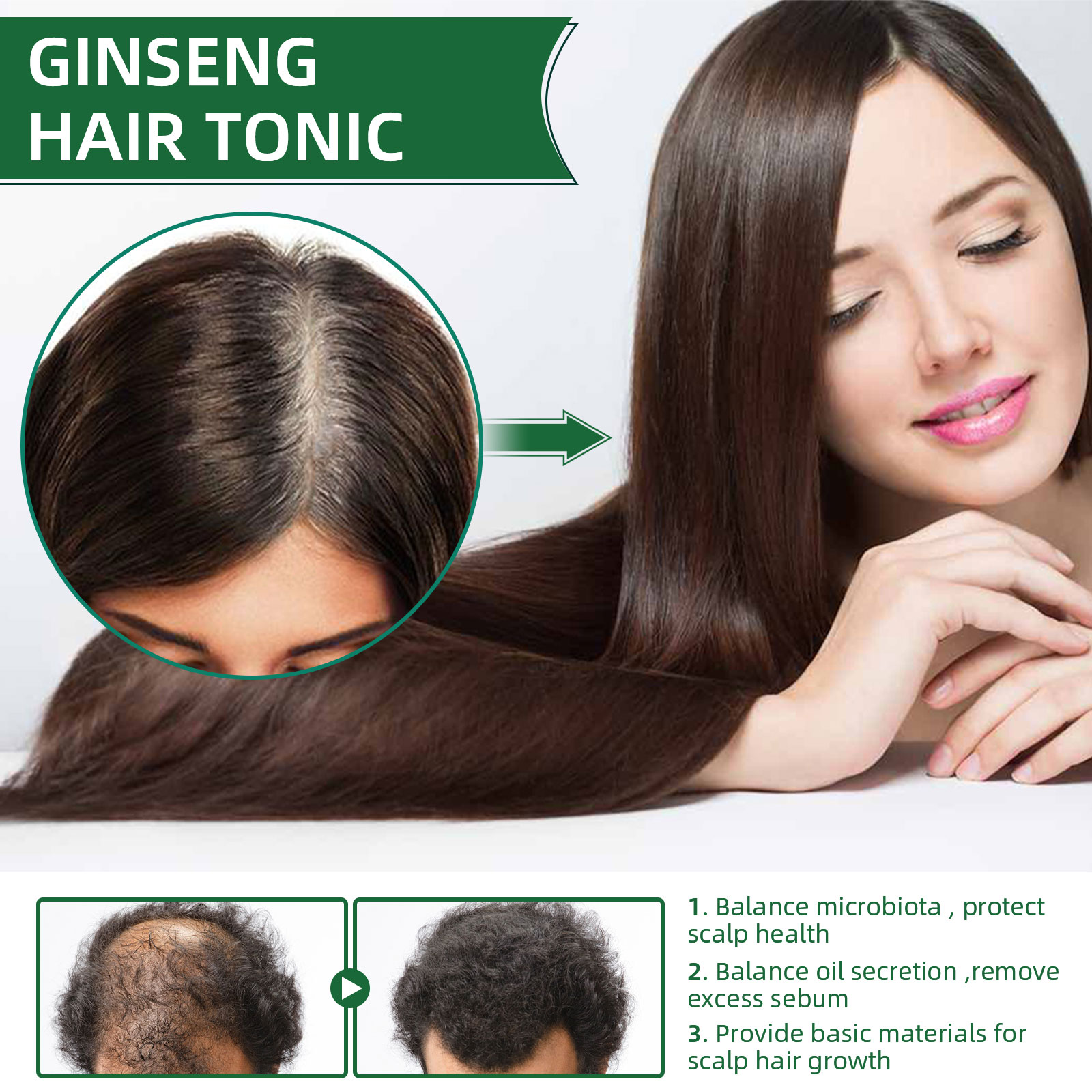 Natural Herbal Ginseng Hair Ca - Hair Care Herbal Products 评论和价格