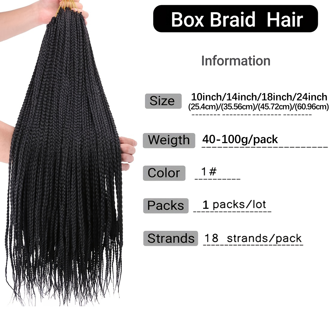 Box Braid Crochet Hair 10-24 I - Crochet Braiding Hair 评论和价格