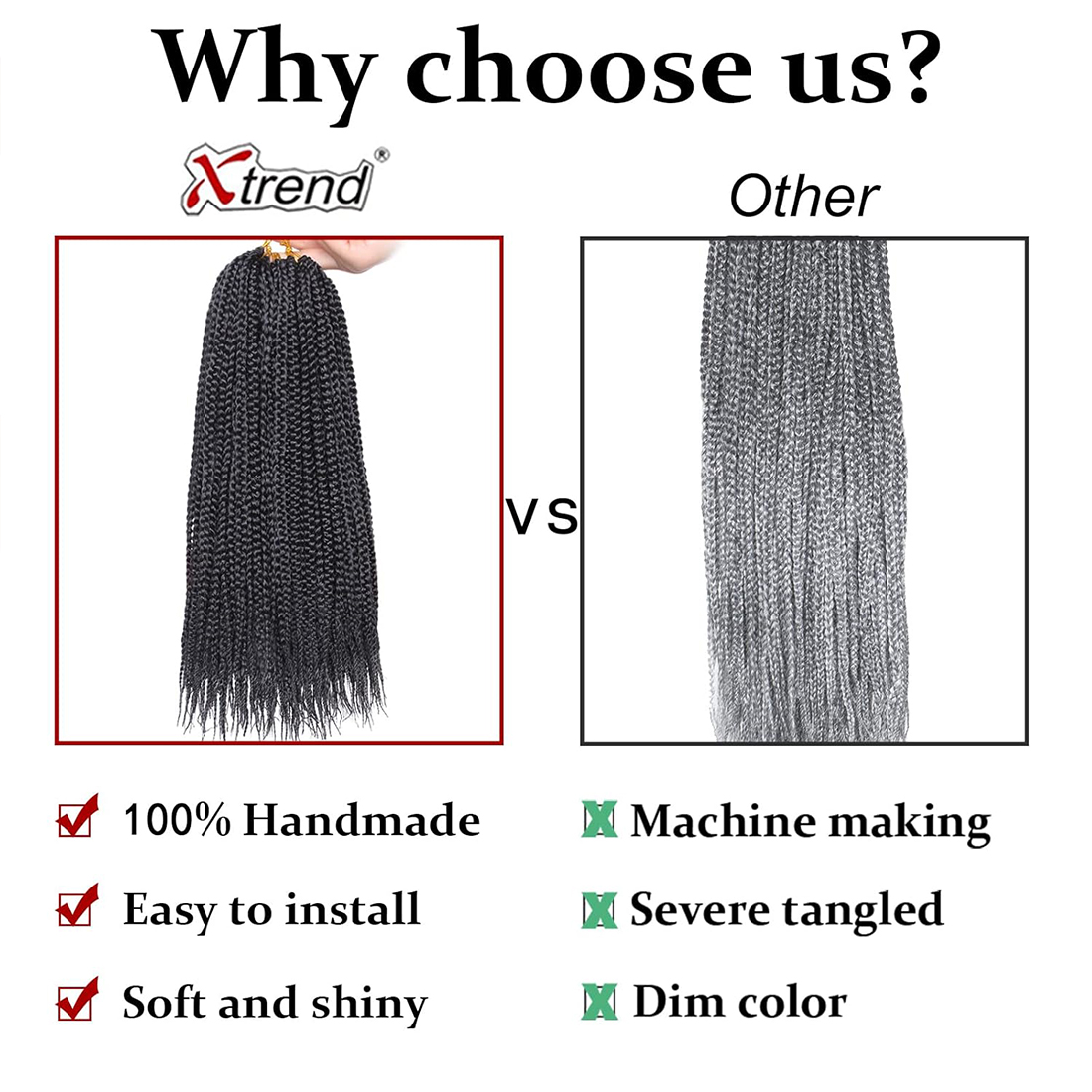 Box Braid Crochet Hair 10-24 I - Crochet Braiding Hair 评论和价格