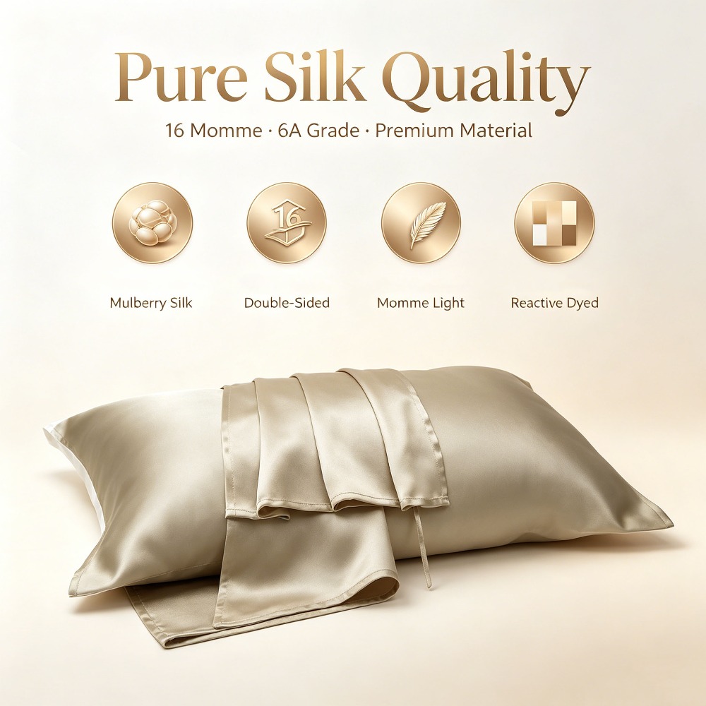 16 Momme Mulberry Silk Pillow  - Hair Care Hospital 评论和价格